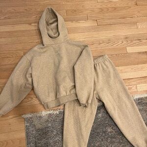 Essentials Beige Hoodie and Sweatpants Set